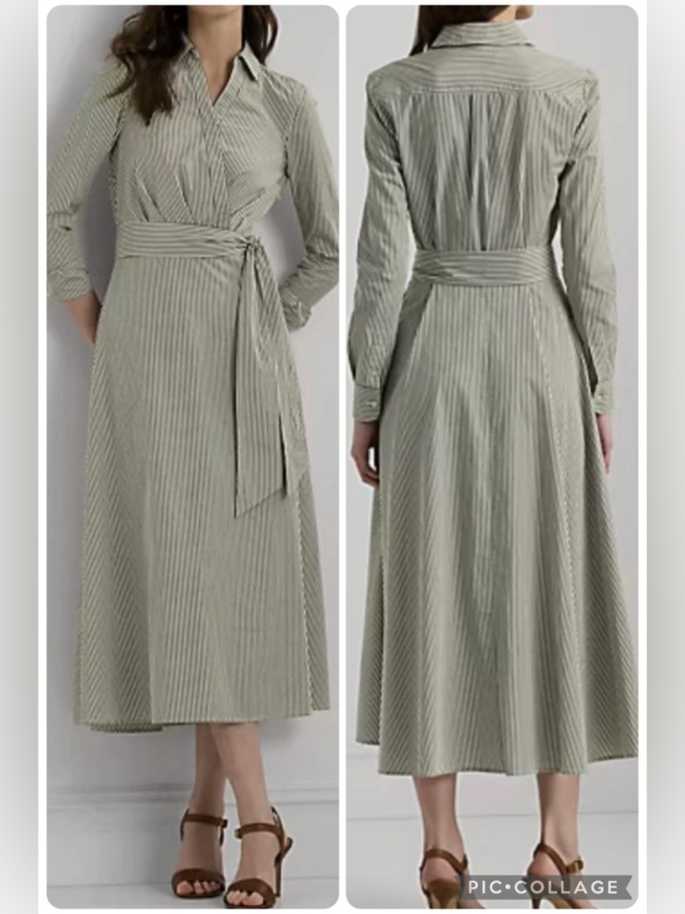 Lauren Ralph Lauren
Women's Striped Surplice Broadcloth Midi Dress Size 16